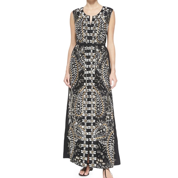 Calypso St. Barth Voleta Beaded Voile Linen Maxi Dress - Picture 2 of 8